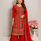 Stunning Red Color With Georgette Embroidery And Sequins Work For Women