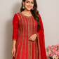 Red Color With Georgette Embroidery And Sequins Work Near Me