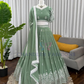 Elegant Light Green Color Embroidery And Sequins Work Lehenga Choli For Women