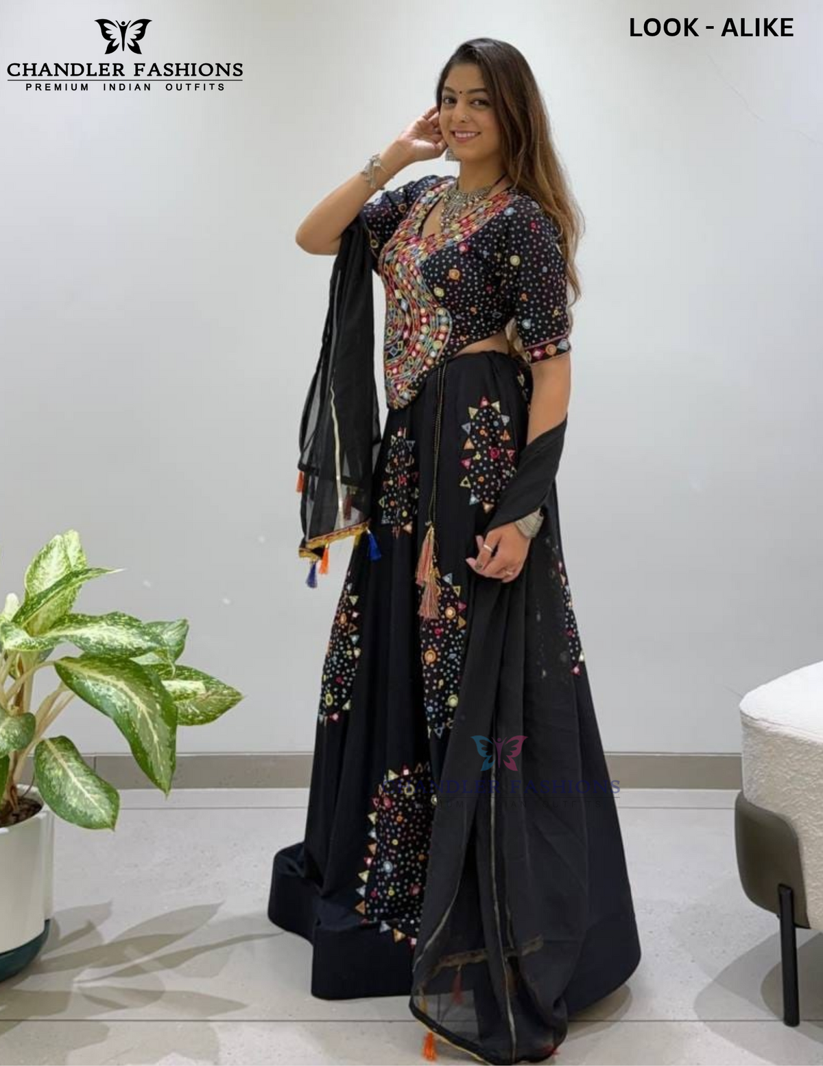 Black Color Rayon With Real Mirror Embroidry Work Chaniya Choli Near Me