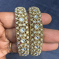 Alluring White Color Stones Antique Gold Bangles Near Me