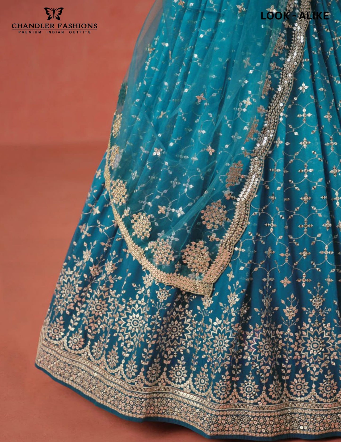 Blue Color With Embroidery Work In Tempe 