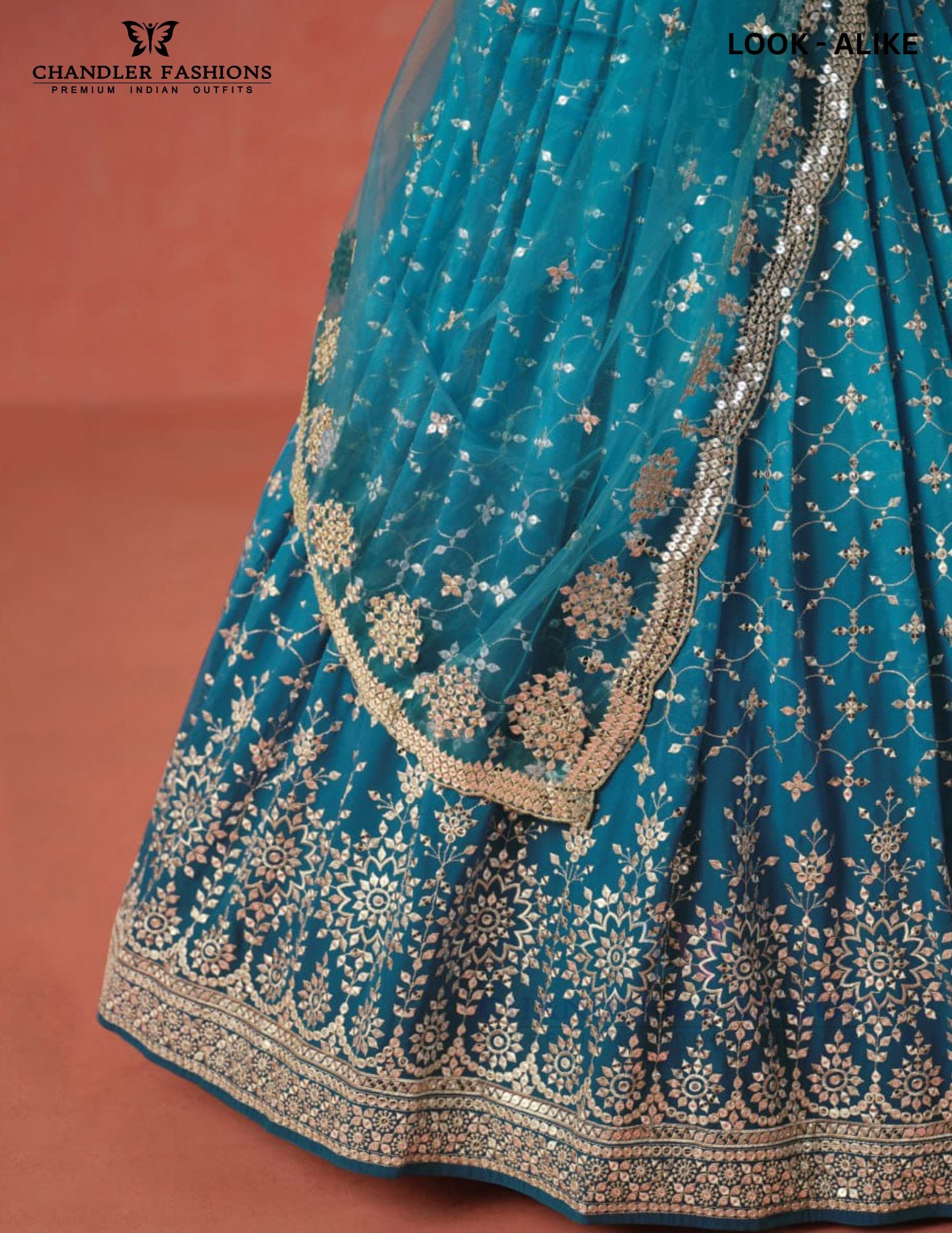 Blue Color With Embroidery Work In Tempe 