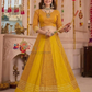 Beautiful Yellow Color Rayon With Print And Gota Patti Work Chaniya Choli For Women