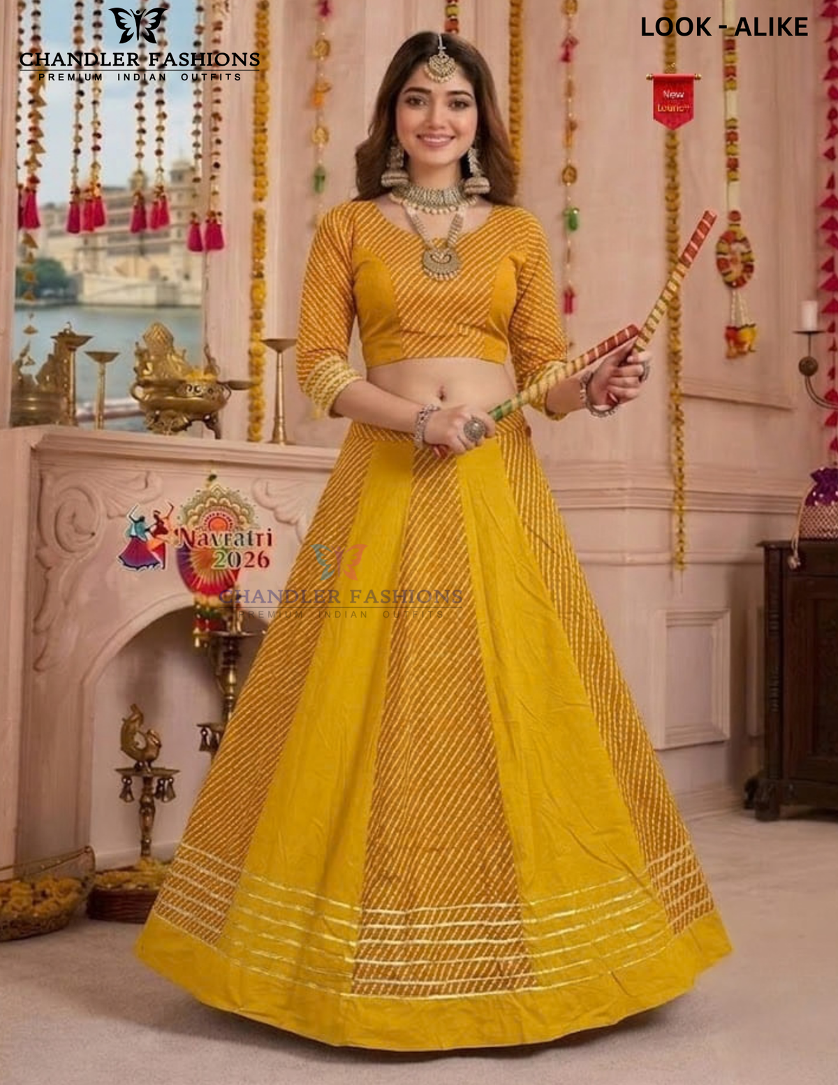 Beautiful Yellow Color Rayon With Print And Gota Patti Work Chaniya Choli For Women