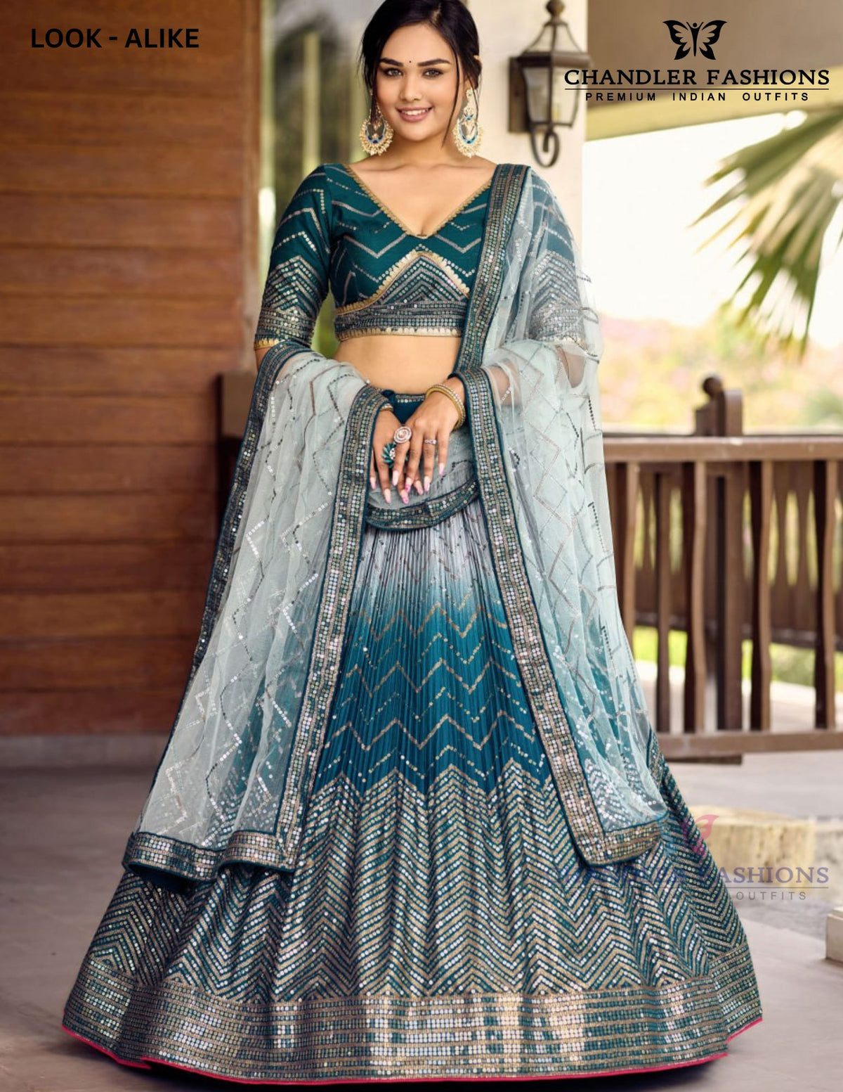 Blue Color Silk With Sequins Work Lehenga In Buckeye