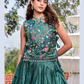 Beautiful Teal Green With Embroidery And Sequins Work Choli Set Near Me