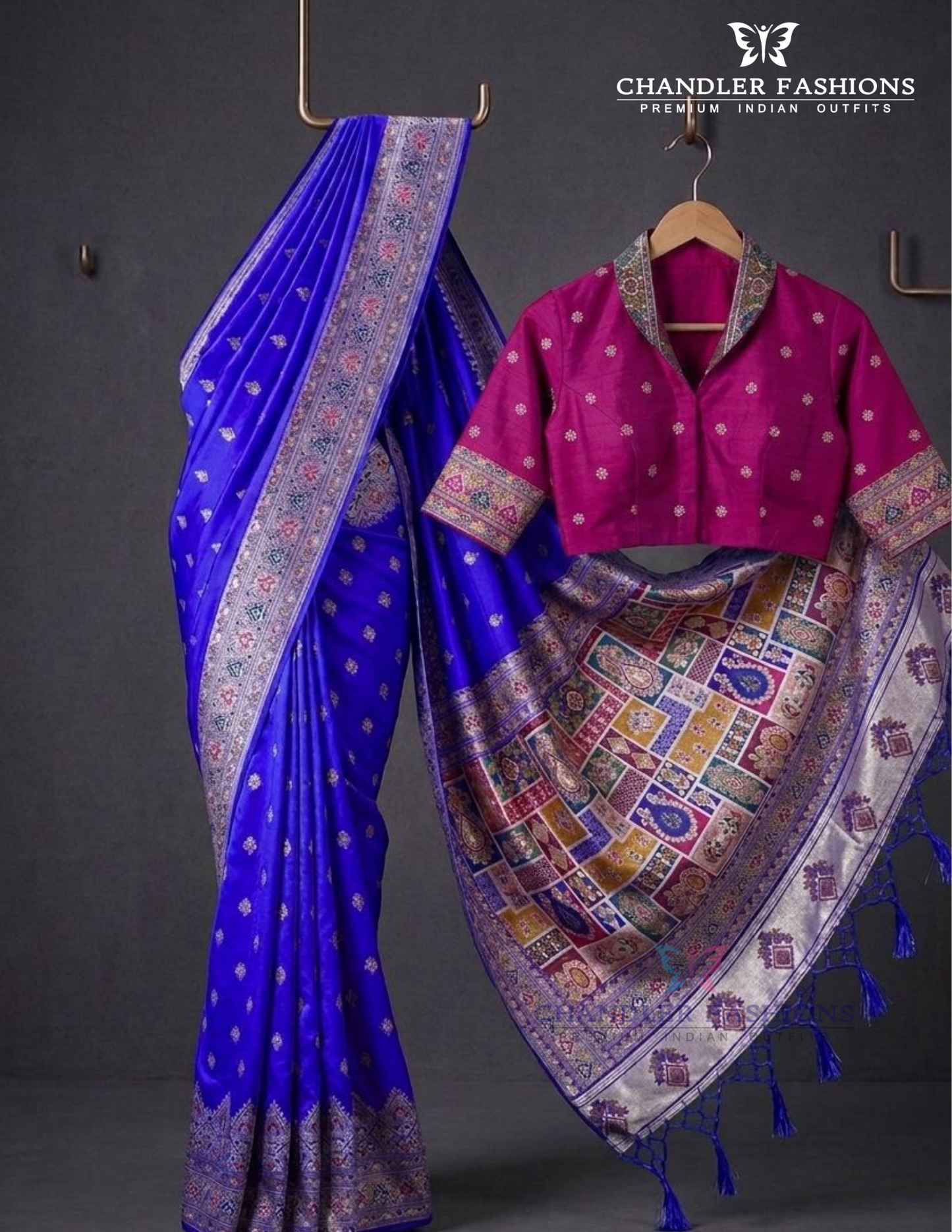 Stunning Dark Blue Color Soft Space Silk With Zari And Print Work Saree For Women