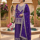 Purple Color Chinon Silk With Embroidery Work Sharara Suit In USA