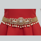Gorgeous White Stone Worked Unique Peacock Designed Gold Plated Hip Chain