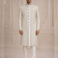 Appealing Ivory Color Silk With Sequins And Embroidery Work Sherwani Suits For Men - PREMIUM QUALITY