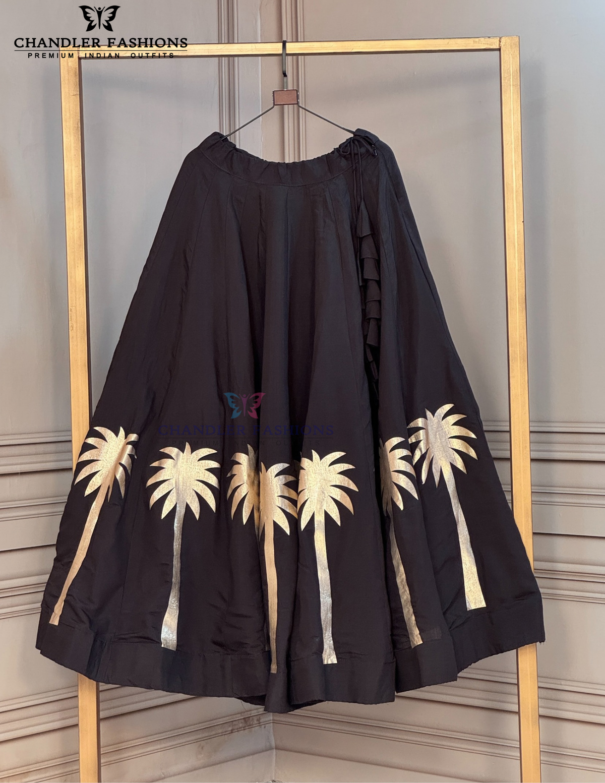 Stunning Black Color With Roman Silk Printed Work For Women