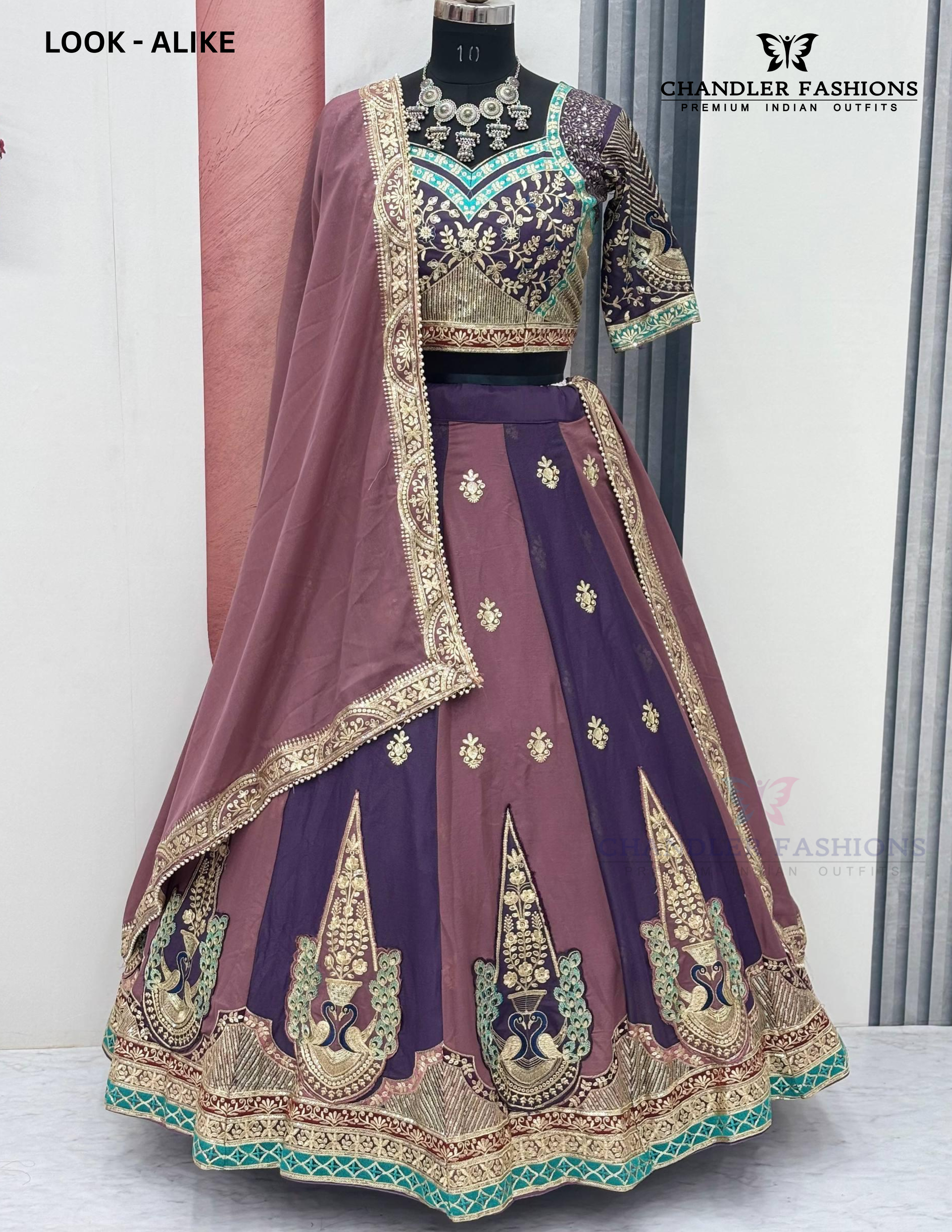 Captivating Multicolor Lehenga Choli With Dupatta In Mesa
