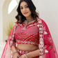 Red Color Net Embellished Embroidered Lehenga In surprise