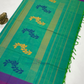 Green Color Cotton Saree Thread Work In USA