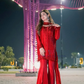 Red Color Rangoli Silk And Palazzo Suit Embroidery Work And Matching Dupatta In USA