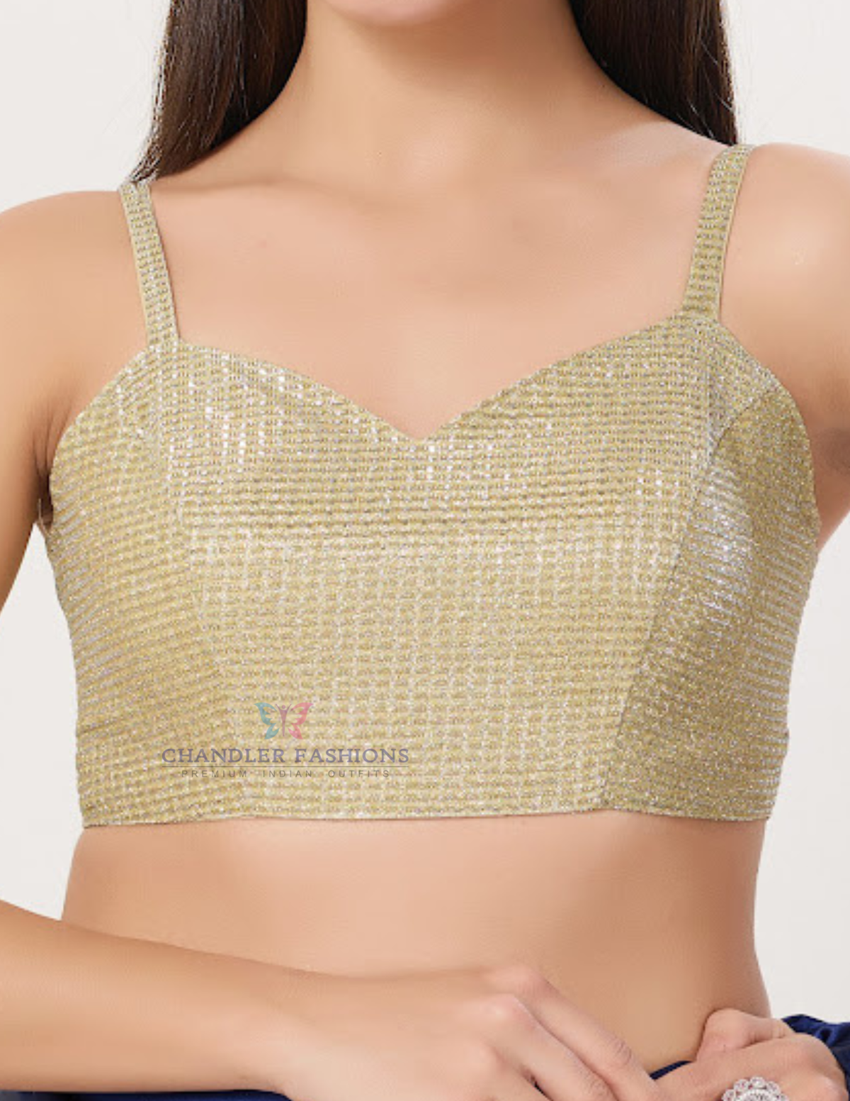 Elagant Gold Color Georgette Readymade Blouse For Women