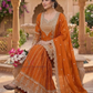 Orange Color With Sequins Work Sharara Suit In Suncity