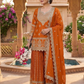 Orange Color Chinon Silk With Embroidery Work Sharara Suit In USA