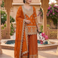 Orange Color Chinon Silk With Embroidery And Sequins Work Sharara Suit Near Me