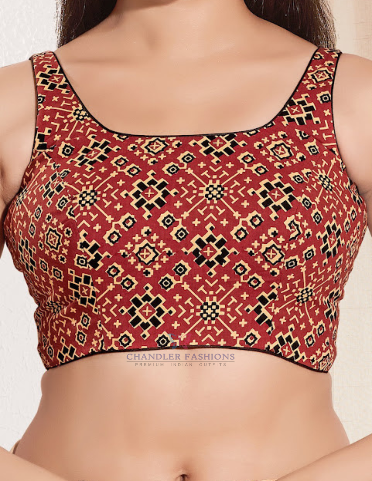 Beautiful Maroon Color Cotton Readymade Blouse For Women