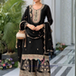 Beautiful Black Color Chinon With Embroidery Work Palazzo Suits And Dupatta