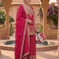 Pink Color Chinon Silk With Embroidery And Sequins Work Sharara Suit Near Me