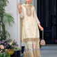 Elegant White Color Chinon With Embroidery Work Palazzo Suits And Dupatta