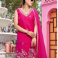 Pink Color Georgette Palazzo Suit With Embroidery Work Work In USA
