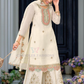 White Color Embroidery Work Palazzo Suits In USA