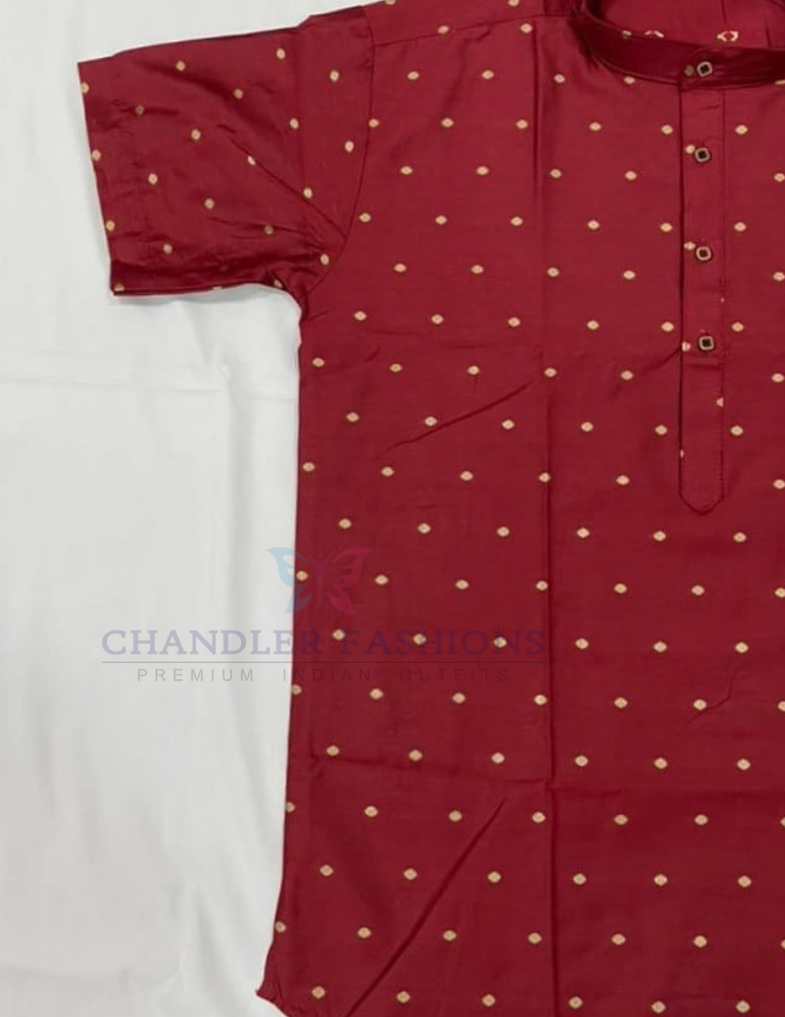 Maroon Color Silk Cotton Short Kurta Near Me