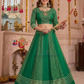 Elegant Green Color Rayon With Print And Gota Patti Work Chaniya Choli For Women
