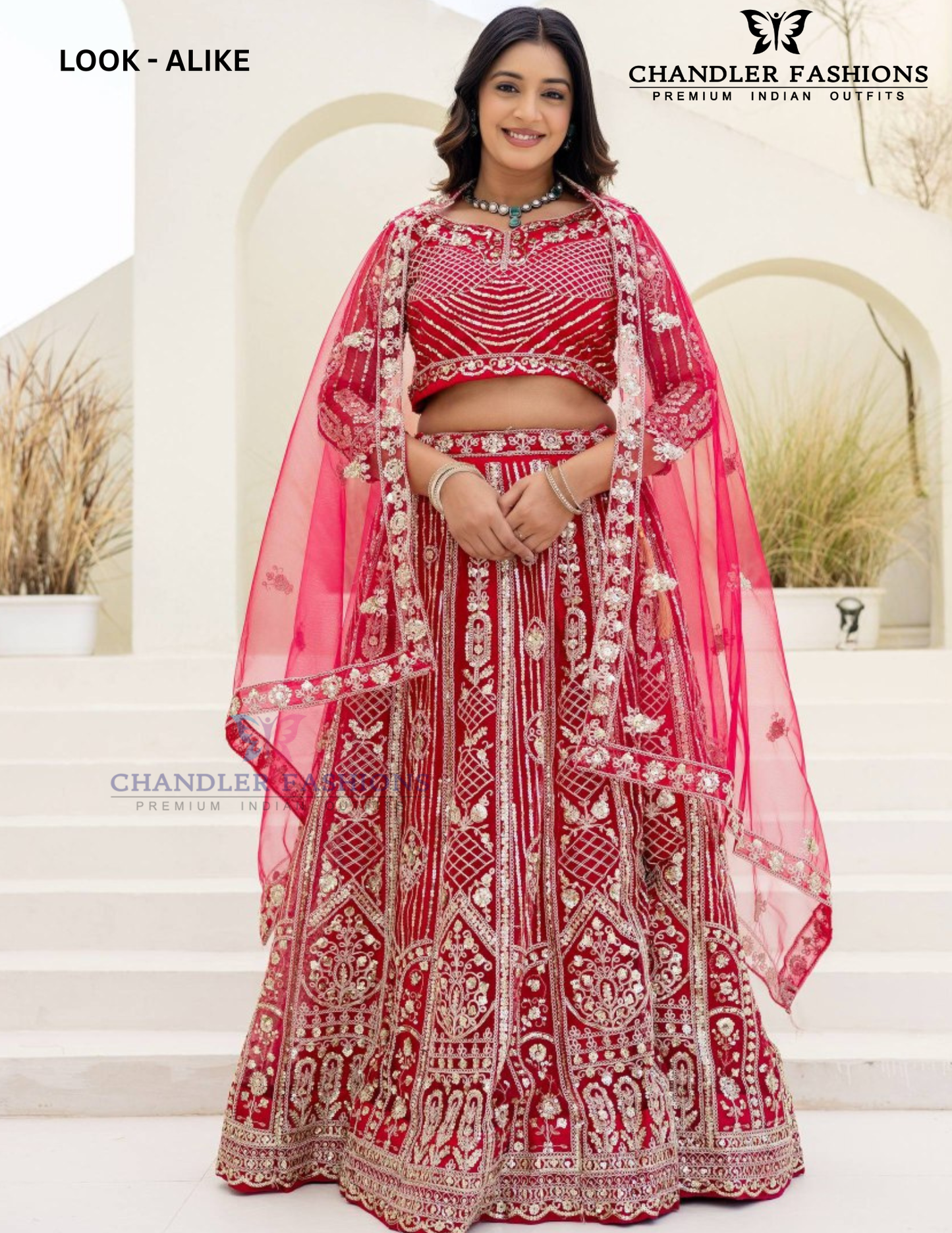Amazing Red Color Net Embellished Embroidered Lehenga Choli With Dupatta Set For Women