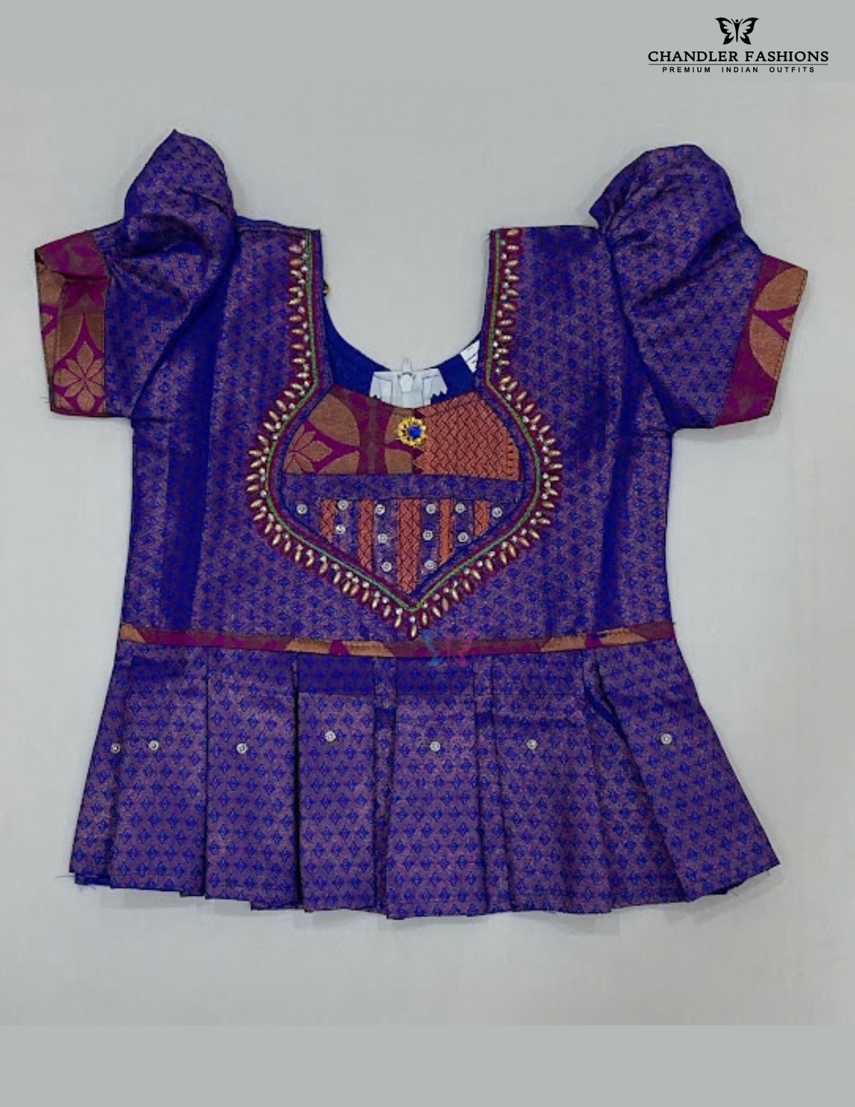 Violet And Purple Color Art Silk Langa Set In Yuma