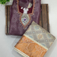 Purple And Cream Color Art Silk Langa Set With Stone And Zari Work In USA