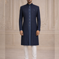 Charming Navy Blue Color Silk With Sequins And Embroidery Work Sherwani Suits For Men - PREMIUM QUALITY