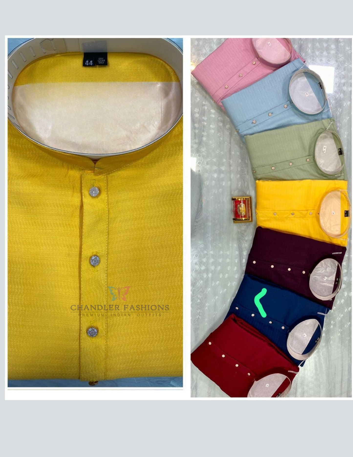 Blue Color Cotton With Self Design Kurta Suits Near Me