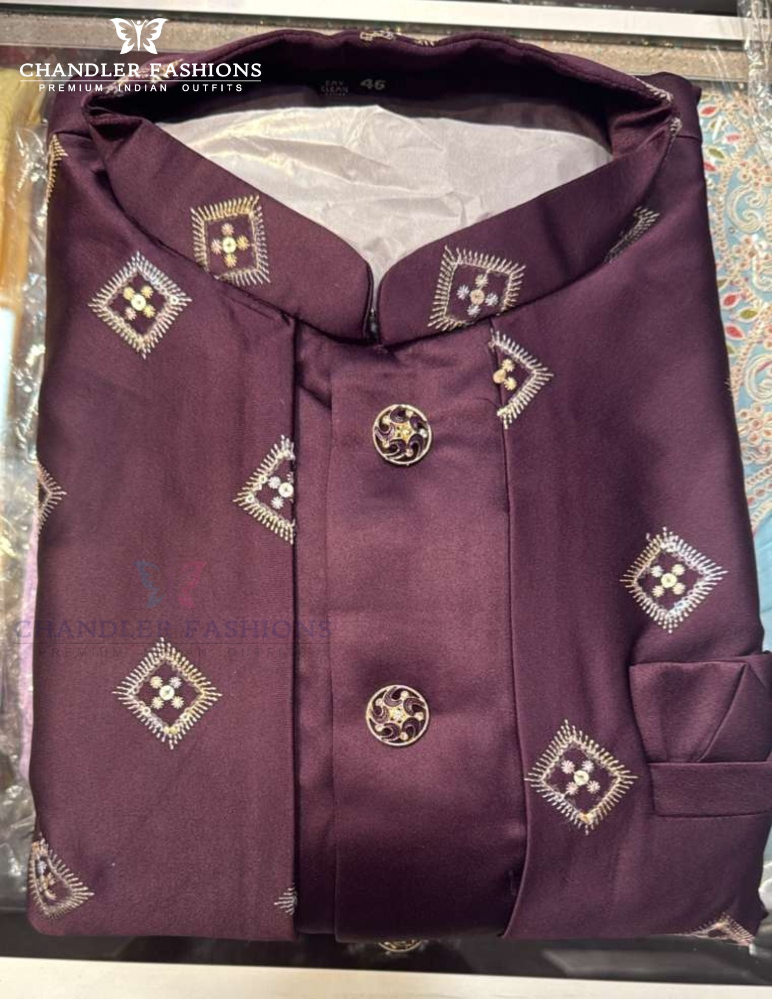 Attractive Maroon Color Silk With Sequins And Embroidery Work Sherwani Suits For Men - PREMIUM QUALITY