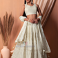 Amazing White Color Georgette Lehenga Choli With Thread, Sequins And Embroidery Work