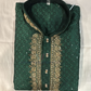 Delightful Green Color Brocade Designer Men's Kurta With Pajama Pant
