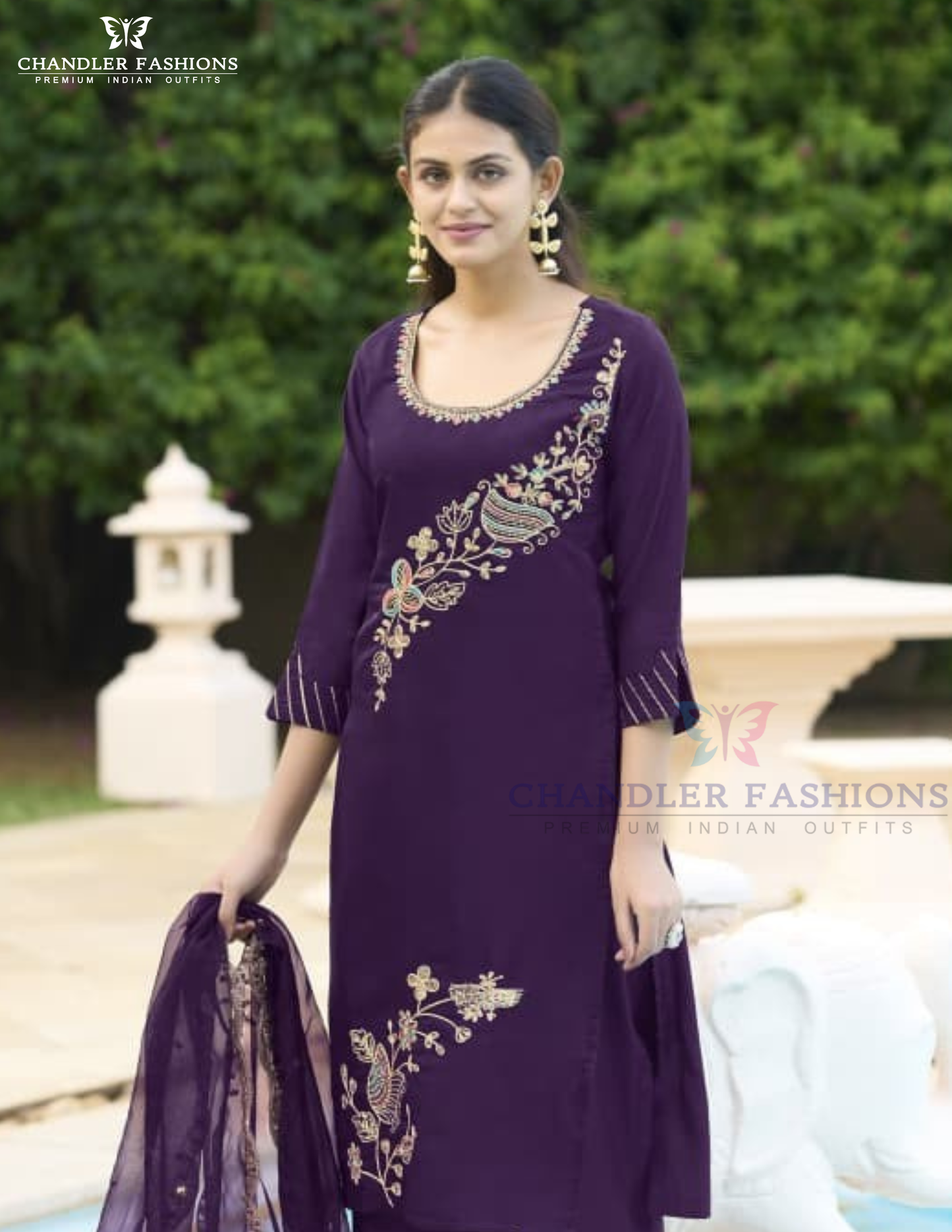 Dark Purple Color Salwar Suits With Dupatta Near Me