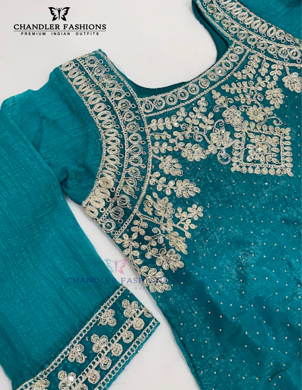 Green Sharara Suit Embroidery Work In Tempe