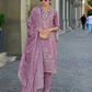 Gorgeous Lavender Color Soft Organza With Embroidery Work Salwar Suits With Dupatta