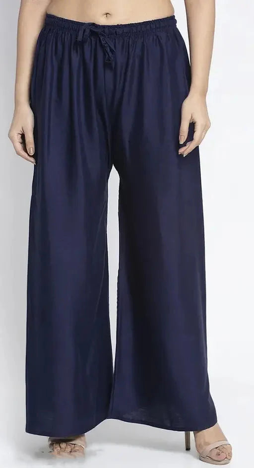 Elegant Blue Colored Rayon Palazzo Pant For Women