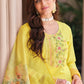 Attractive Yellow Color Cotton Embroidery Kurti With Dupatta In USA