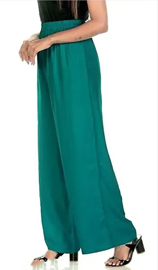 Charming Rama Green Colored Rayon Palazzo Pant For Women