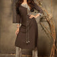 Charming Gray Slub Rayon Kurti And Pencil Pant Set