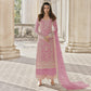 Alluring Light Pink Color Embroidered Net Beautiful Palazzo Suit