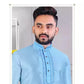 Embroidered Traditional Silk Kurta Pajama Set - Sky Blue Near Me