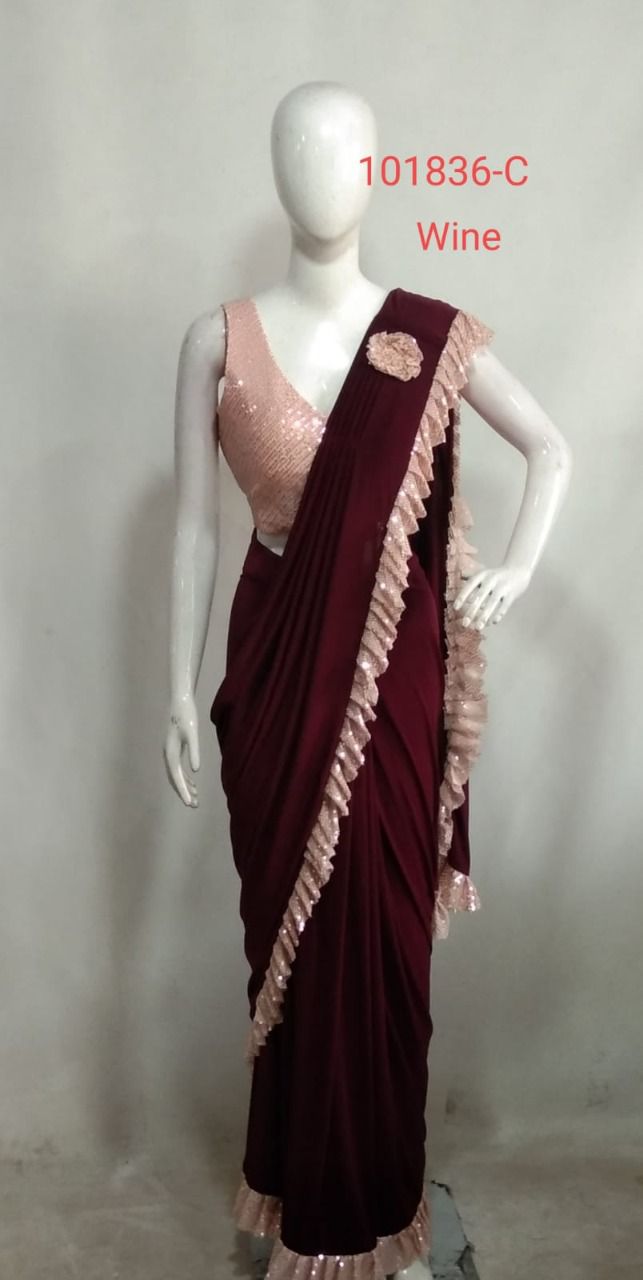 Buy Sutisaree Plain Single Color Net Saree